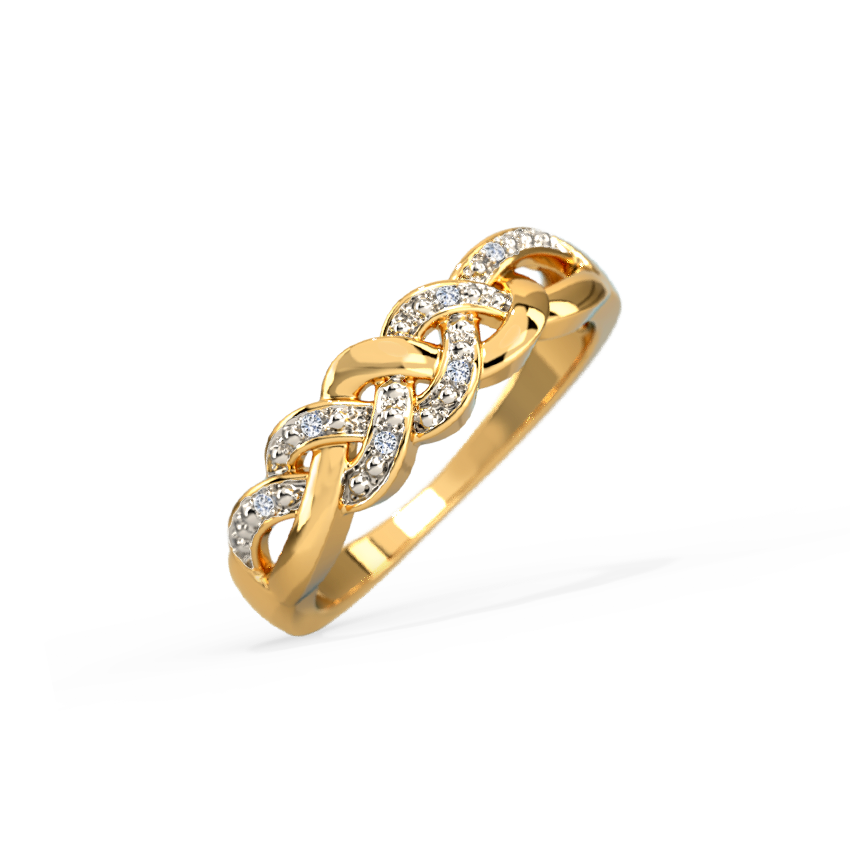 Elegant Interlocked Diamond Gold Ring