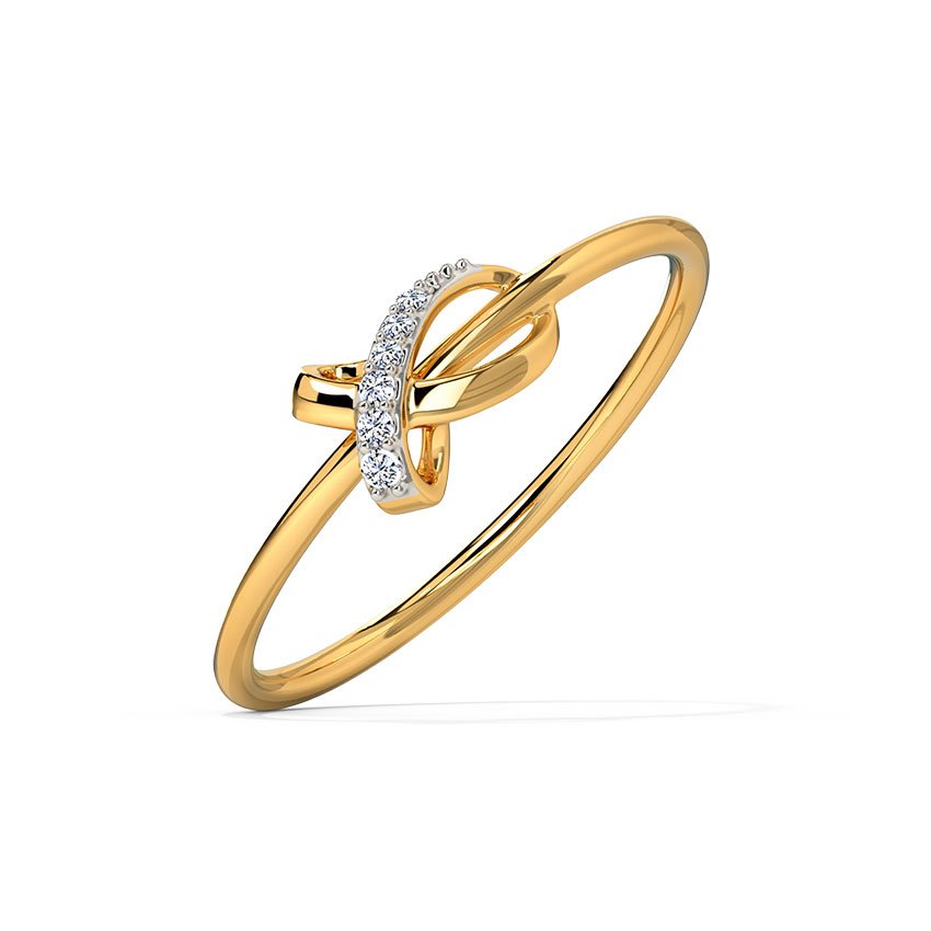 Elegant Diamond Knot Gold Ring for Women
