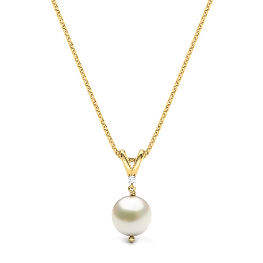 Natural White Moti Pendant Necklace