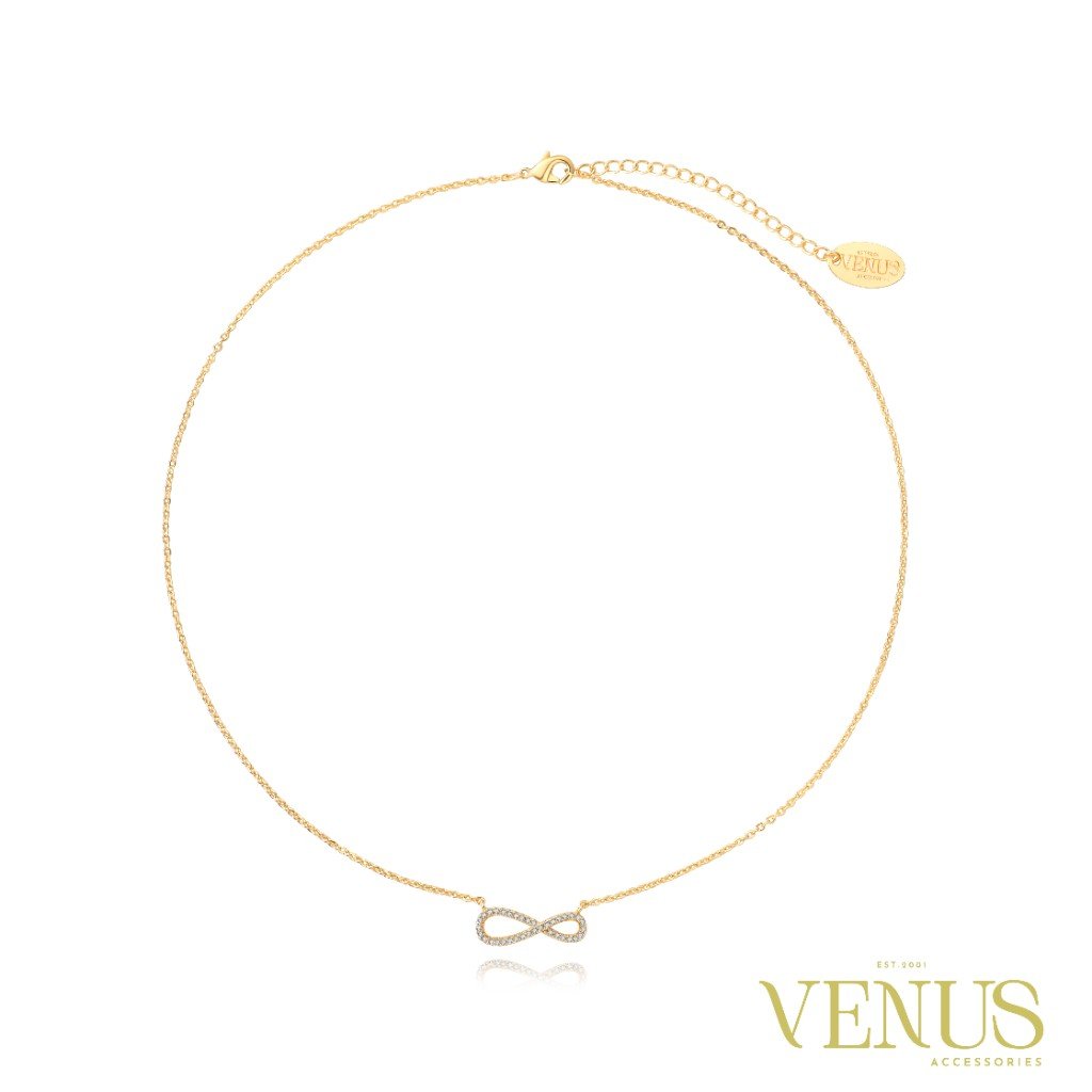 Infinity Crystal Gold Necklace