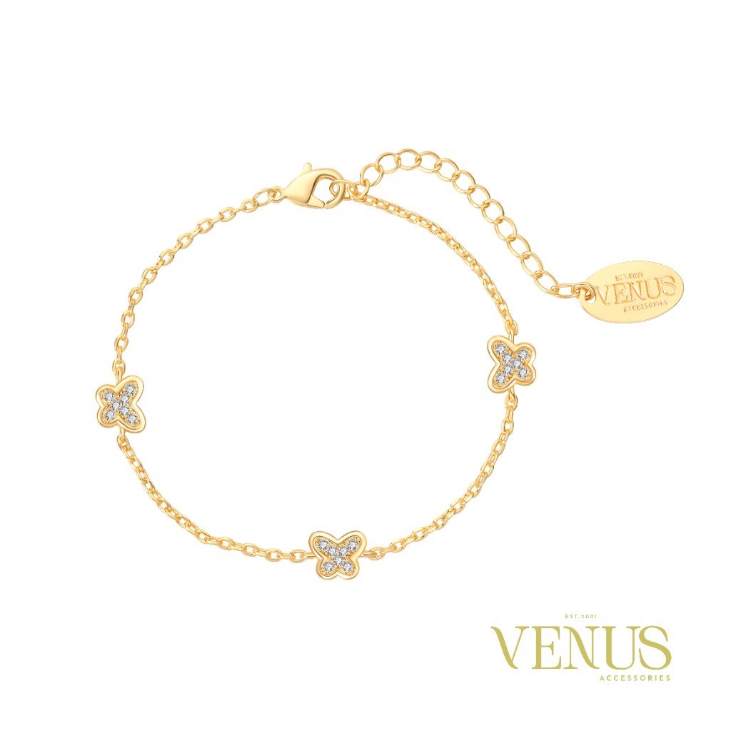 Butterfly Crystal Gold Bracelet
