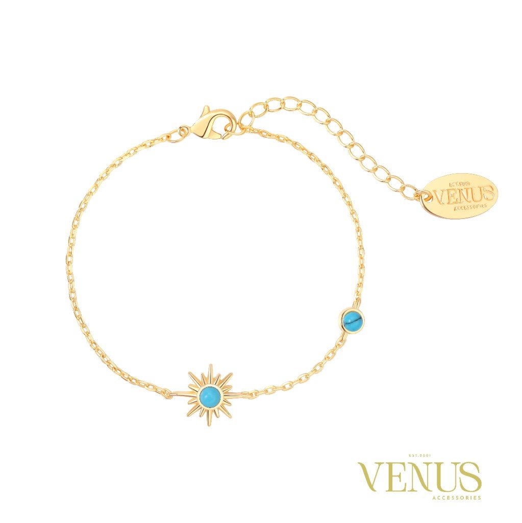 Sunburst Turquoise Gold Bracelet