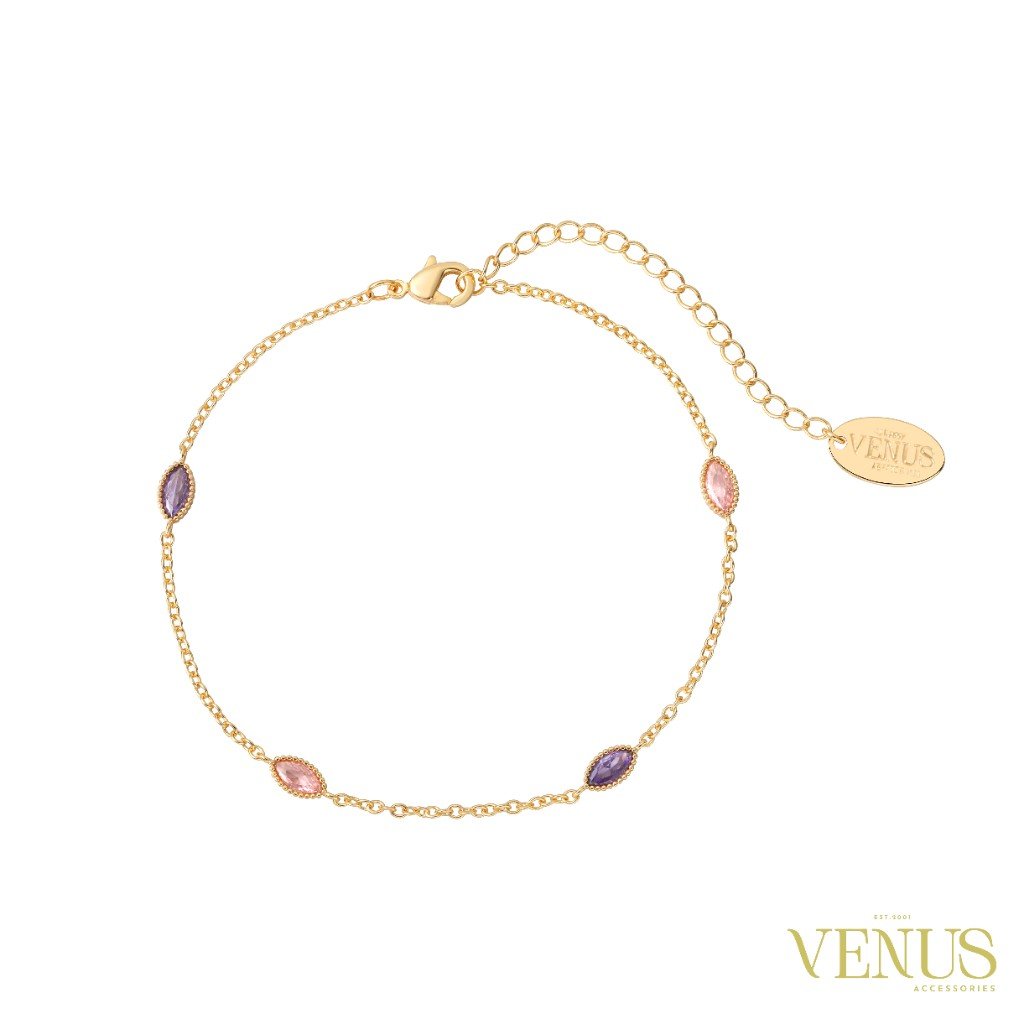 Multi Color Gold Anklet