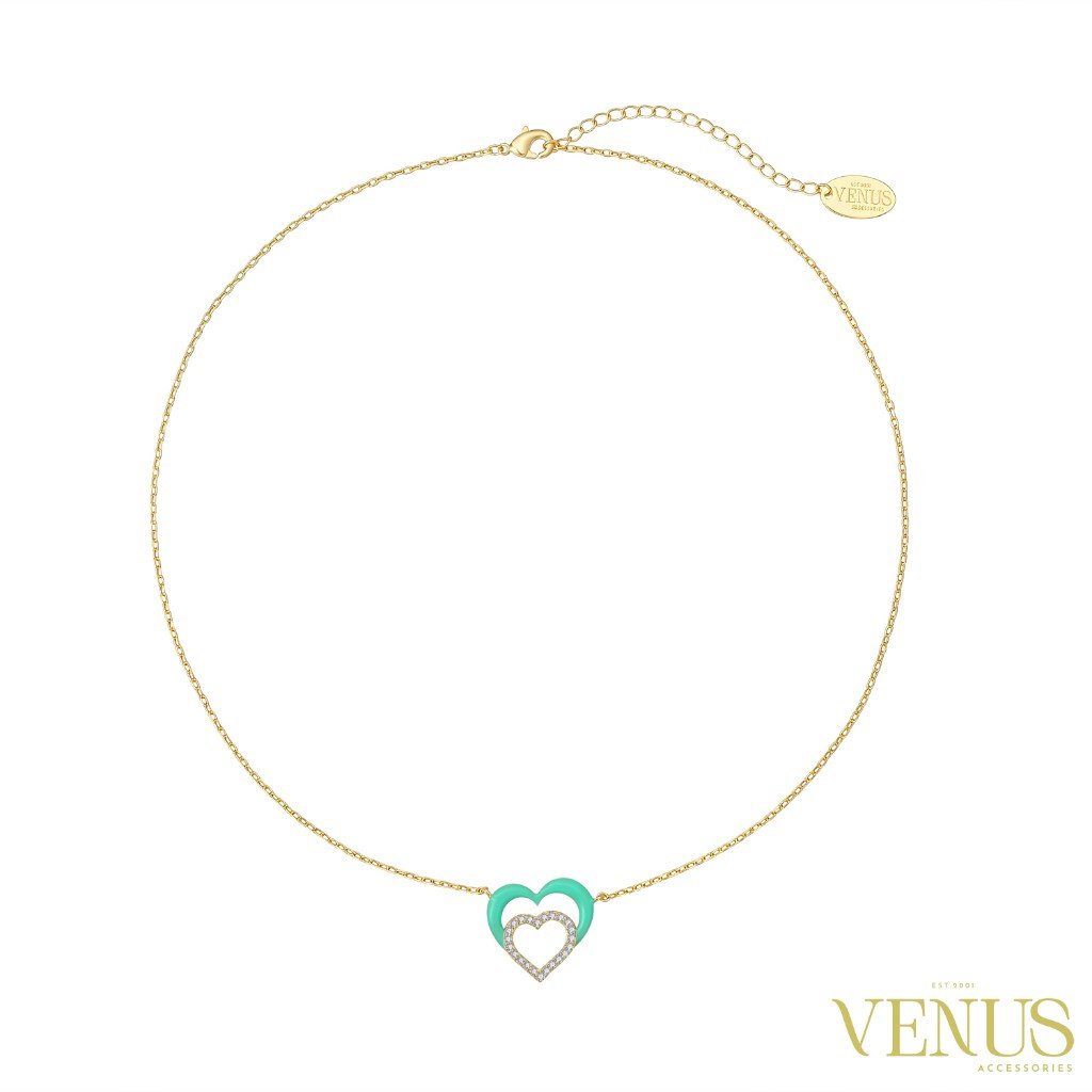 Crystal Heart Gold Anklet
