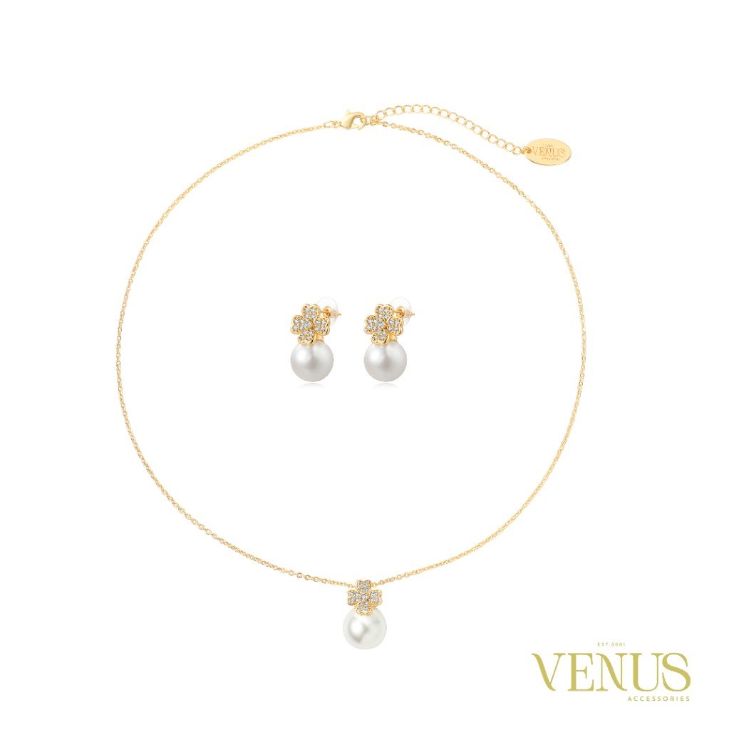 Pearl Flower Gold Jewellery Set