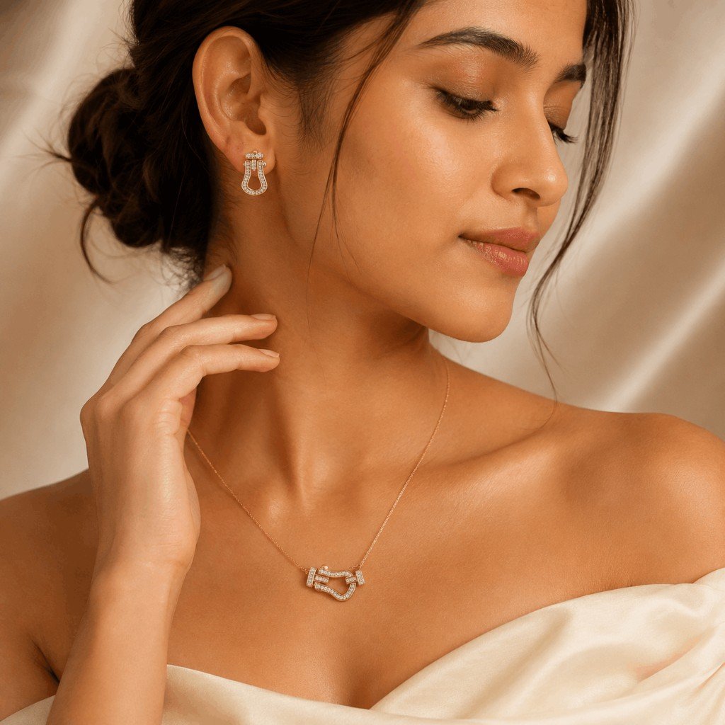 Crystal Buckle Gold Jewellery Set