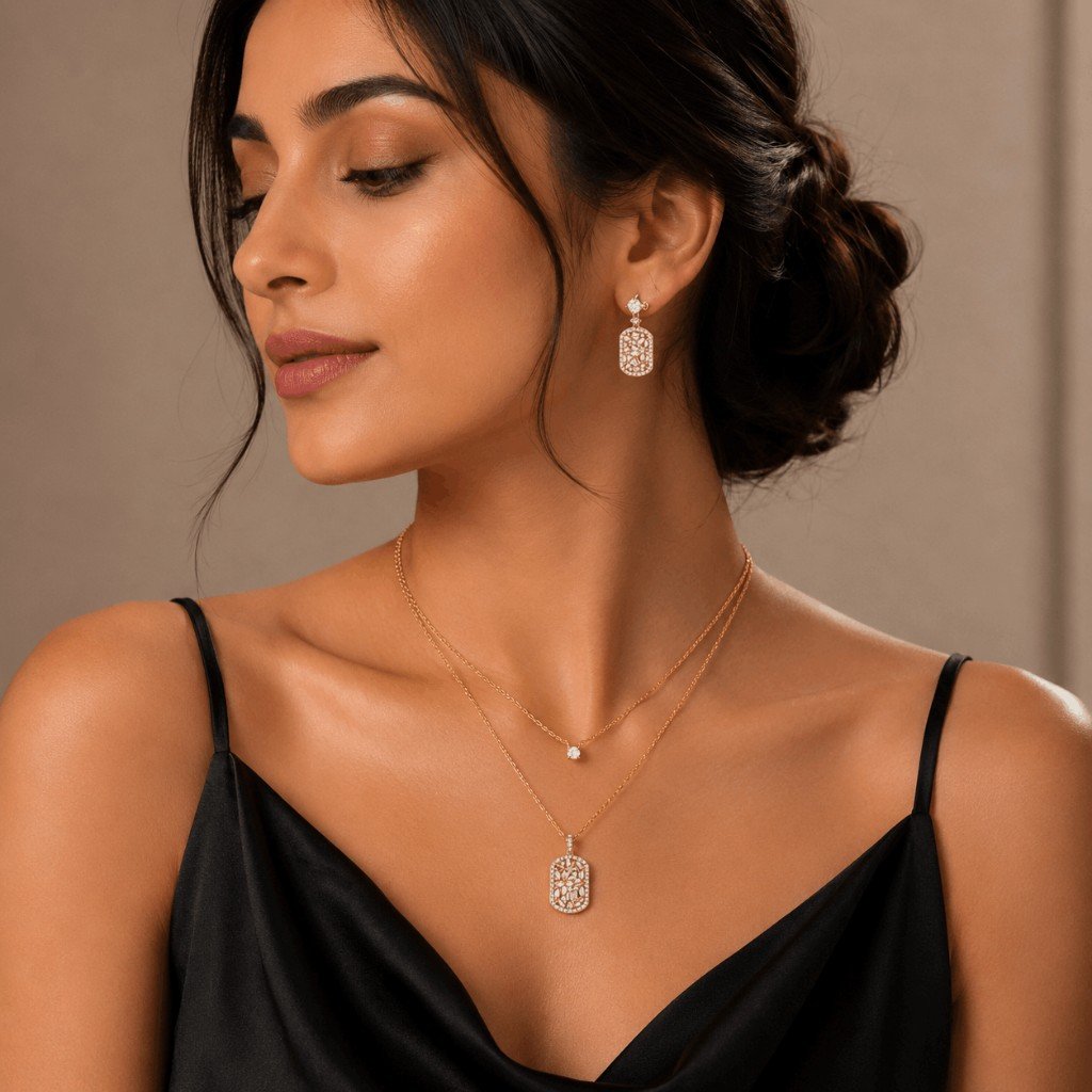 Layered Filigree Gold Jewellery Set