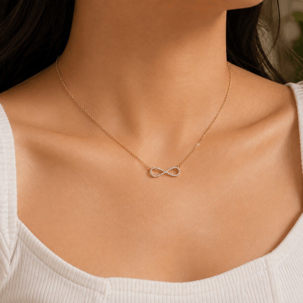 Infinity Crystal Gold Necklace