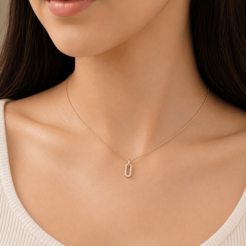 Crystal Link Gold Necklace