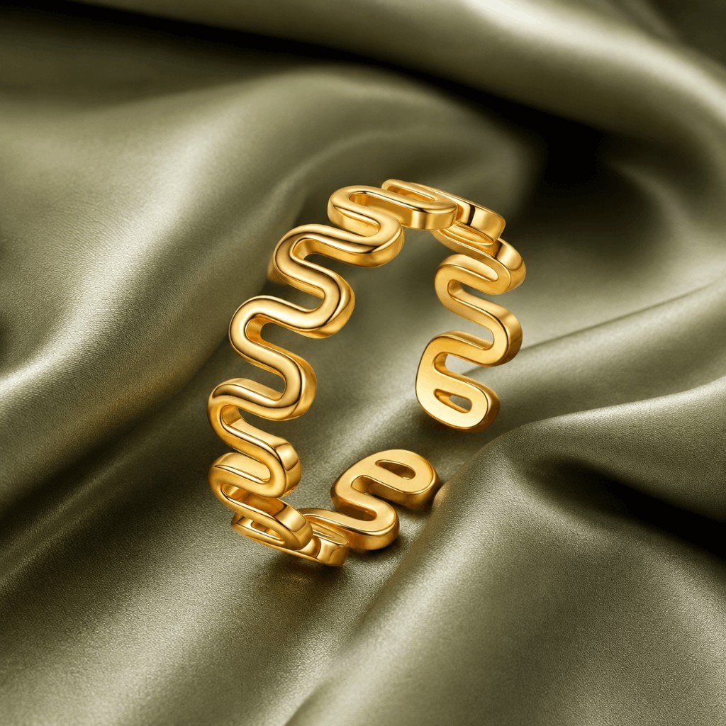 Gold Serpentine Adjustable Ring