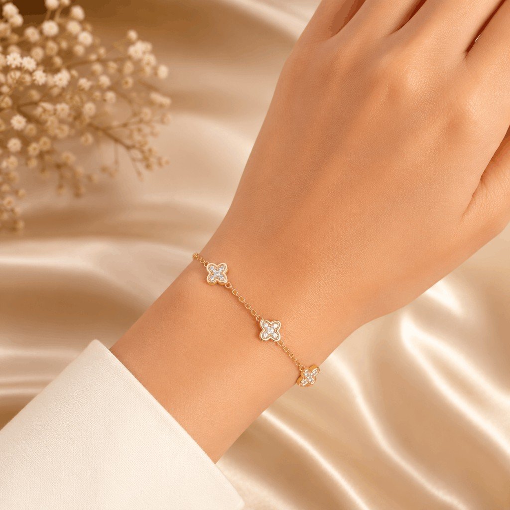 Butterfly Crystal Gold Bracelet