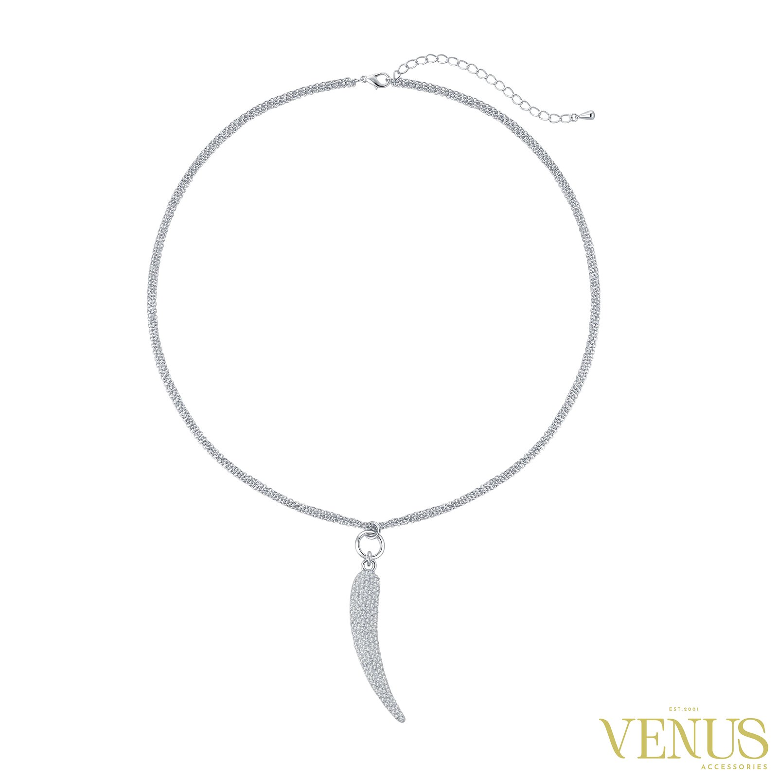 Feather Drop Charm Necklace