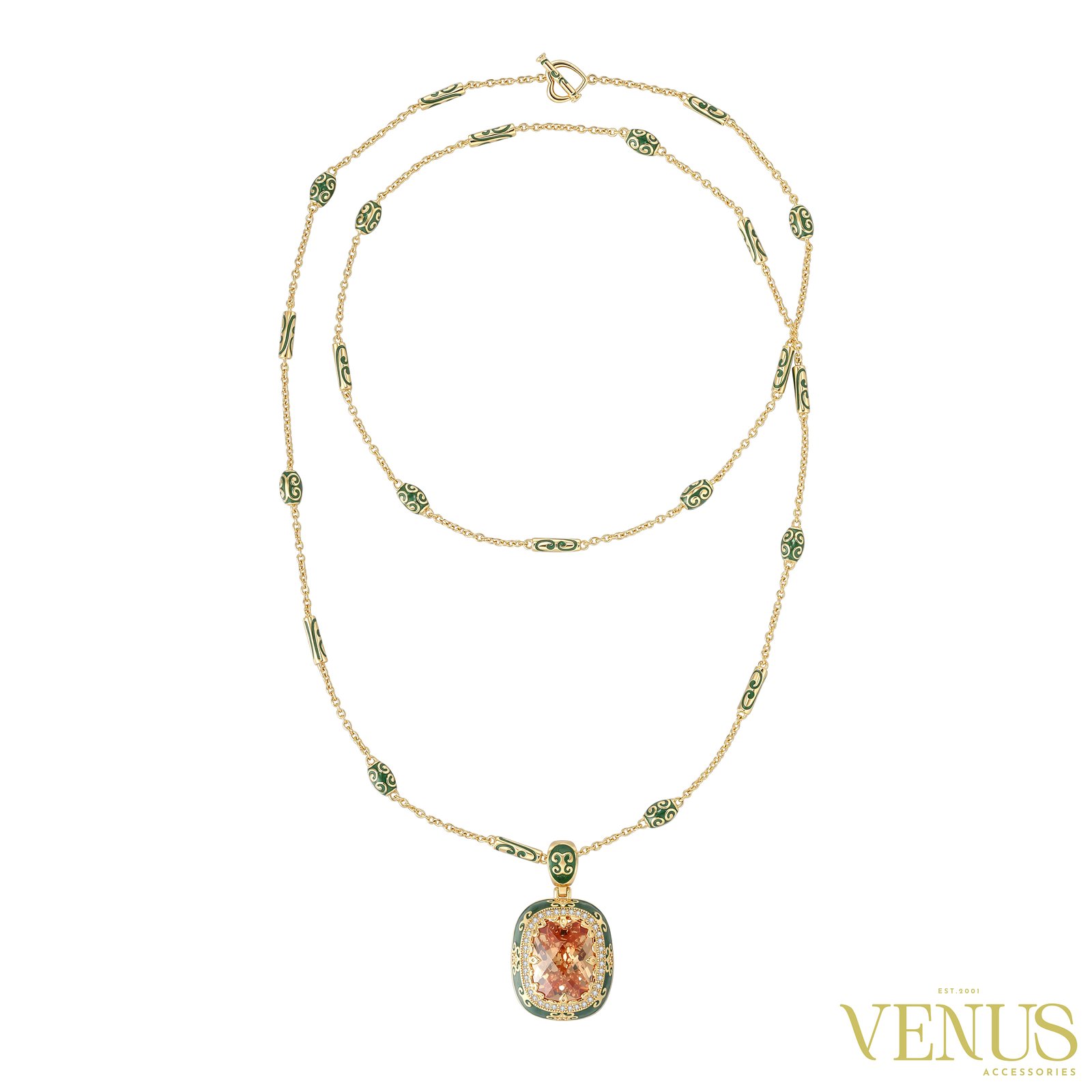 Multicolor Crystal Enamel Necklace