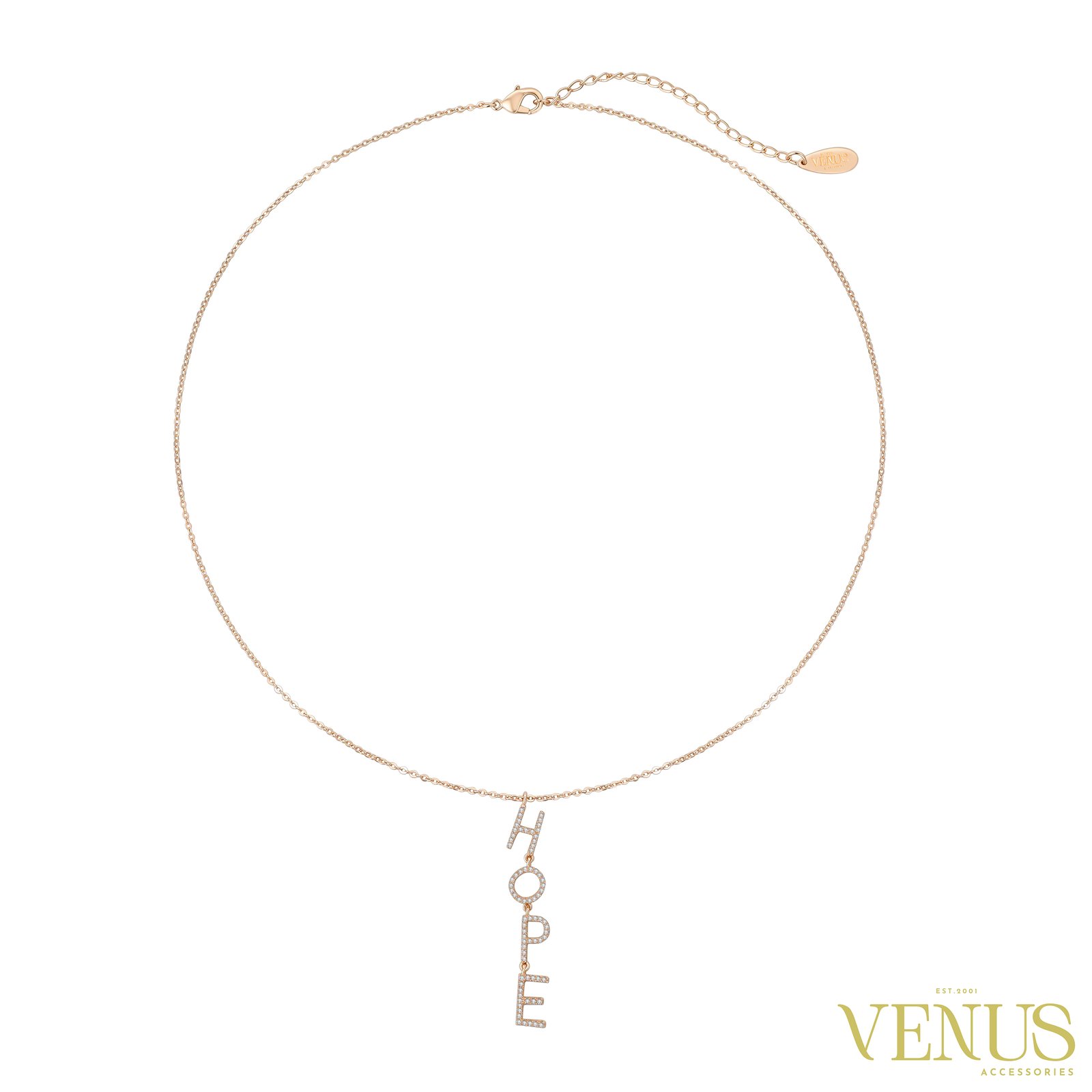Crystal Drop Charm Necklace