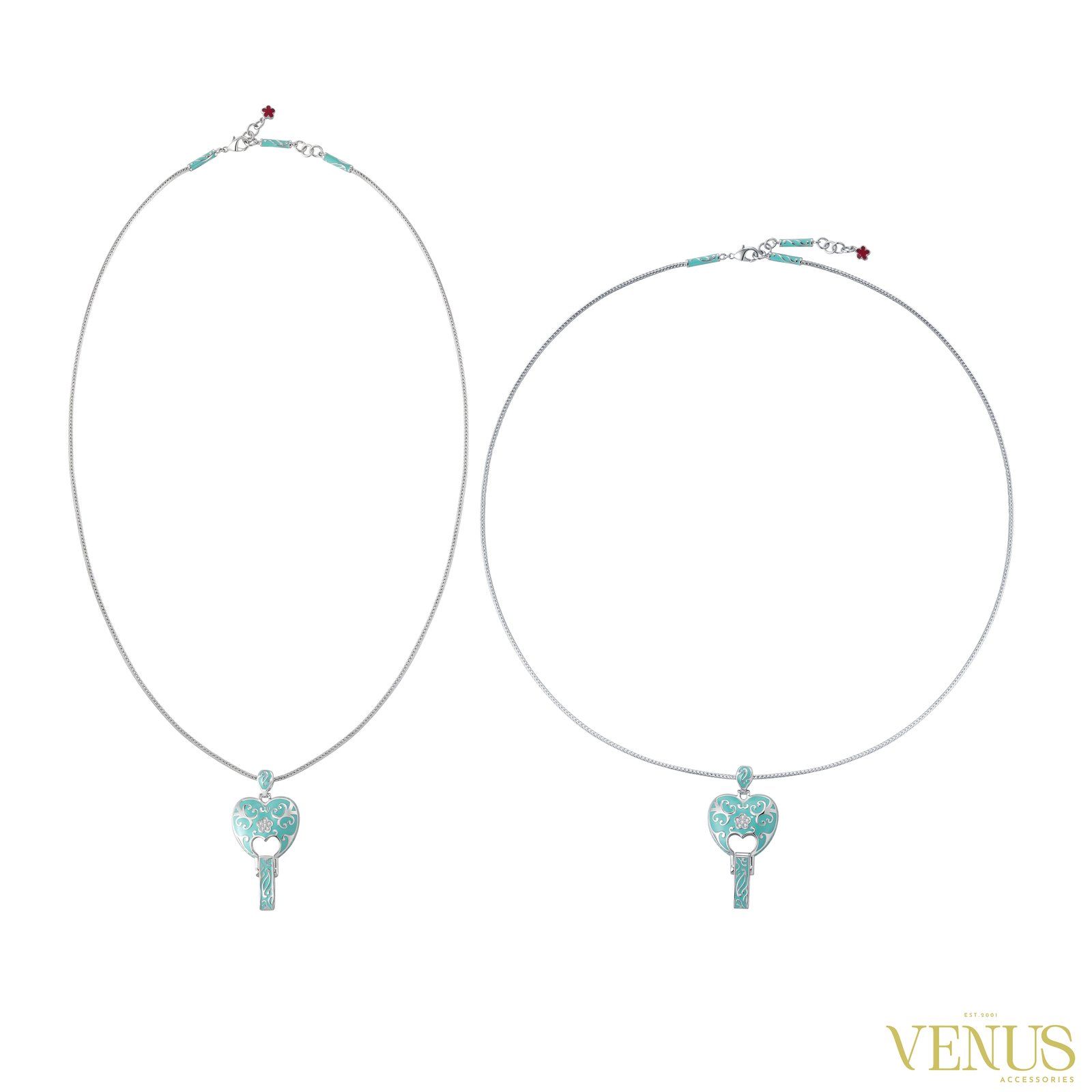 Green Enamel Crystal Long Necklace