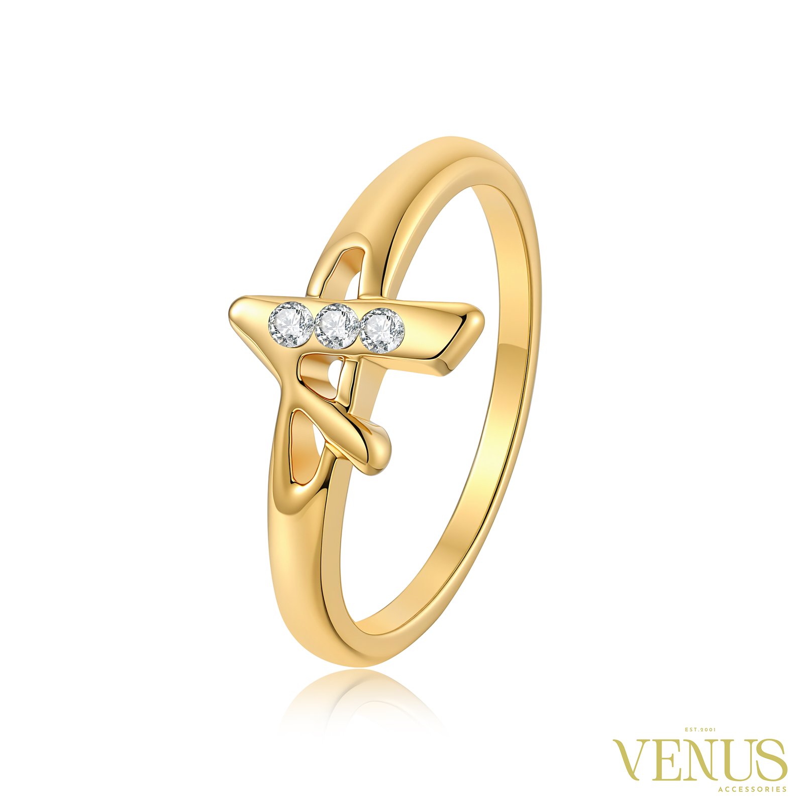 Cross Twist Ring – Gold