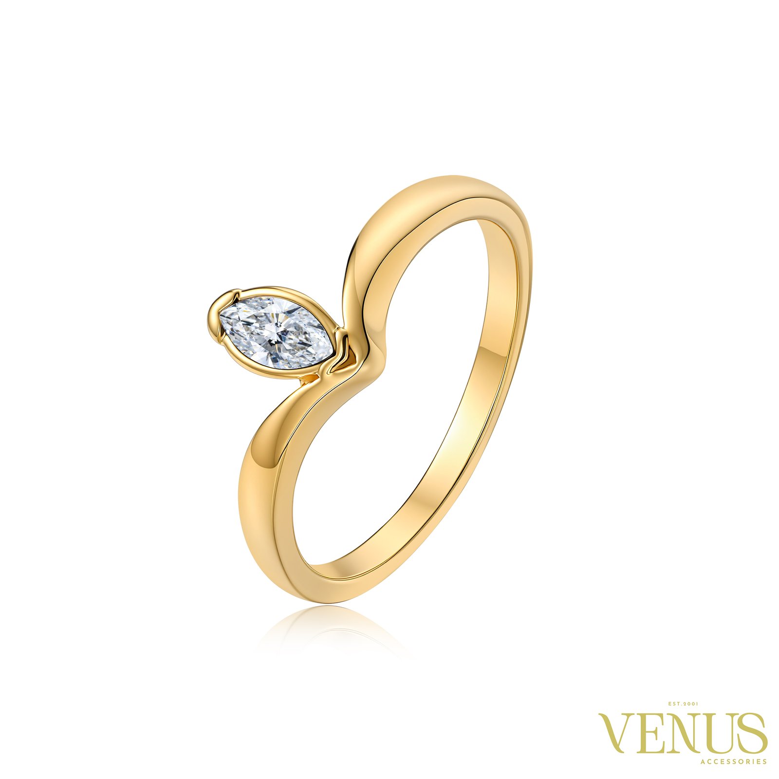 Elegant Stone Accent Ring – Gold