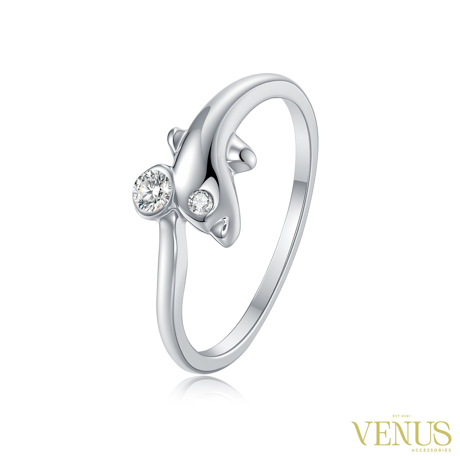Double Bow Crystal Ring