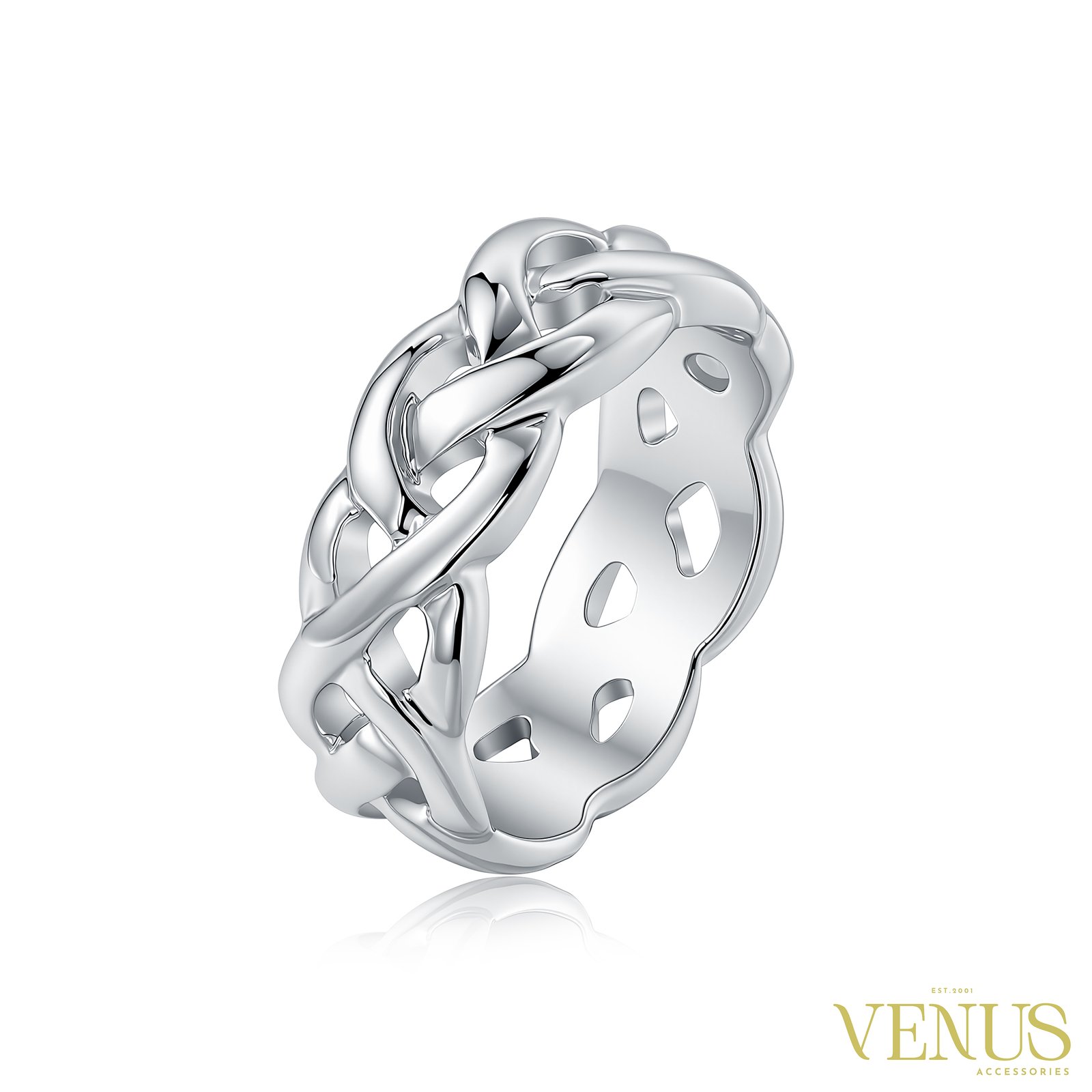 Interwoven Knot Ring – Silver