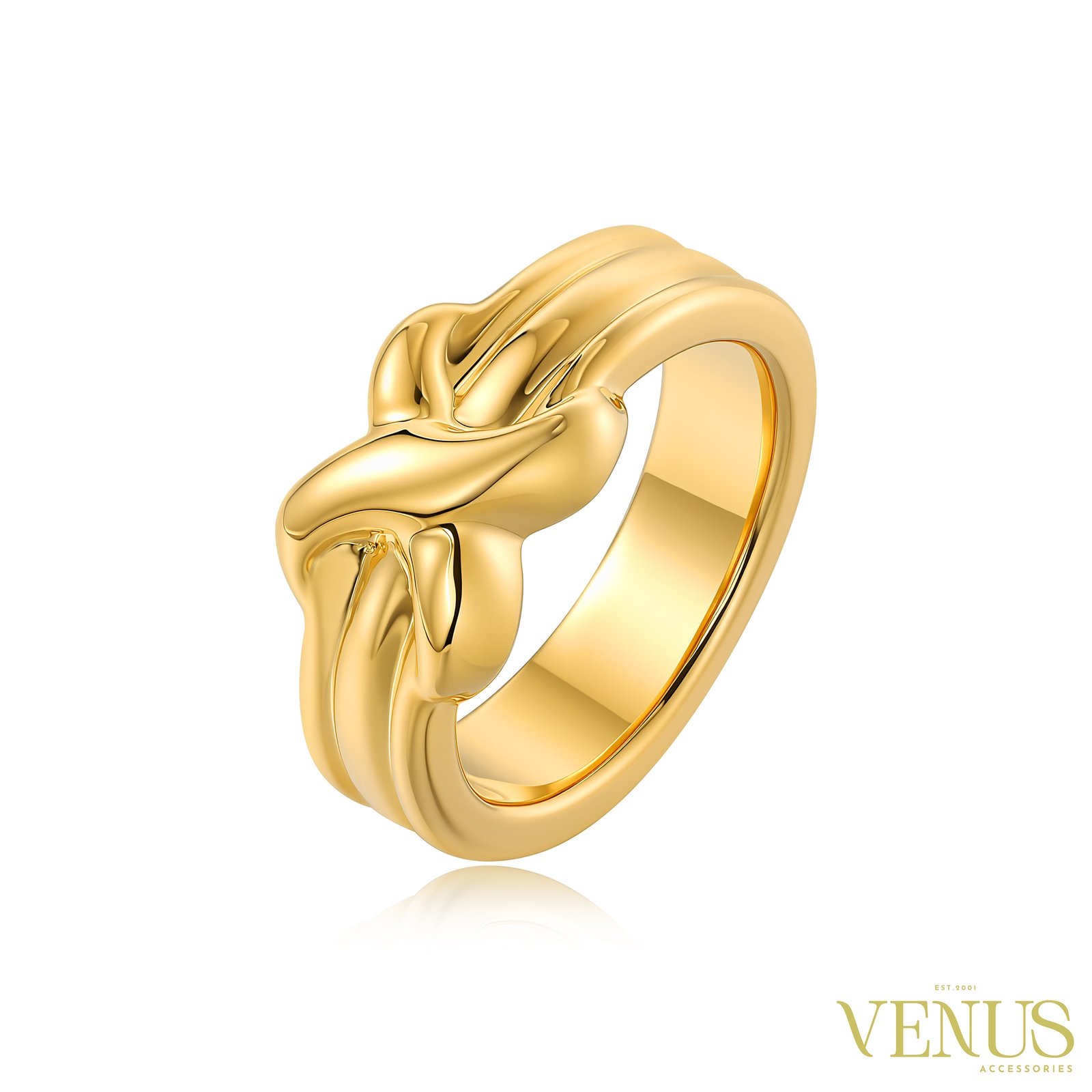 Twisted Loop Statement Ring – Gold