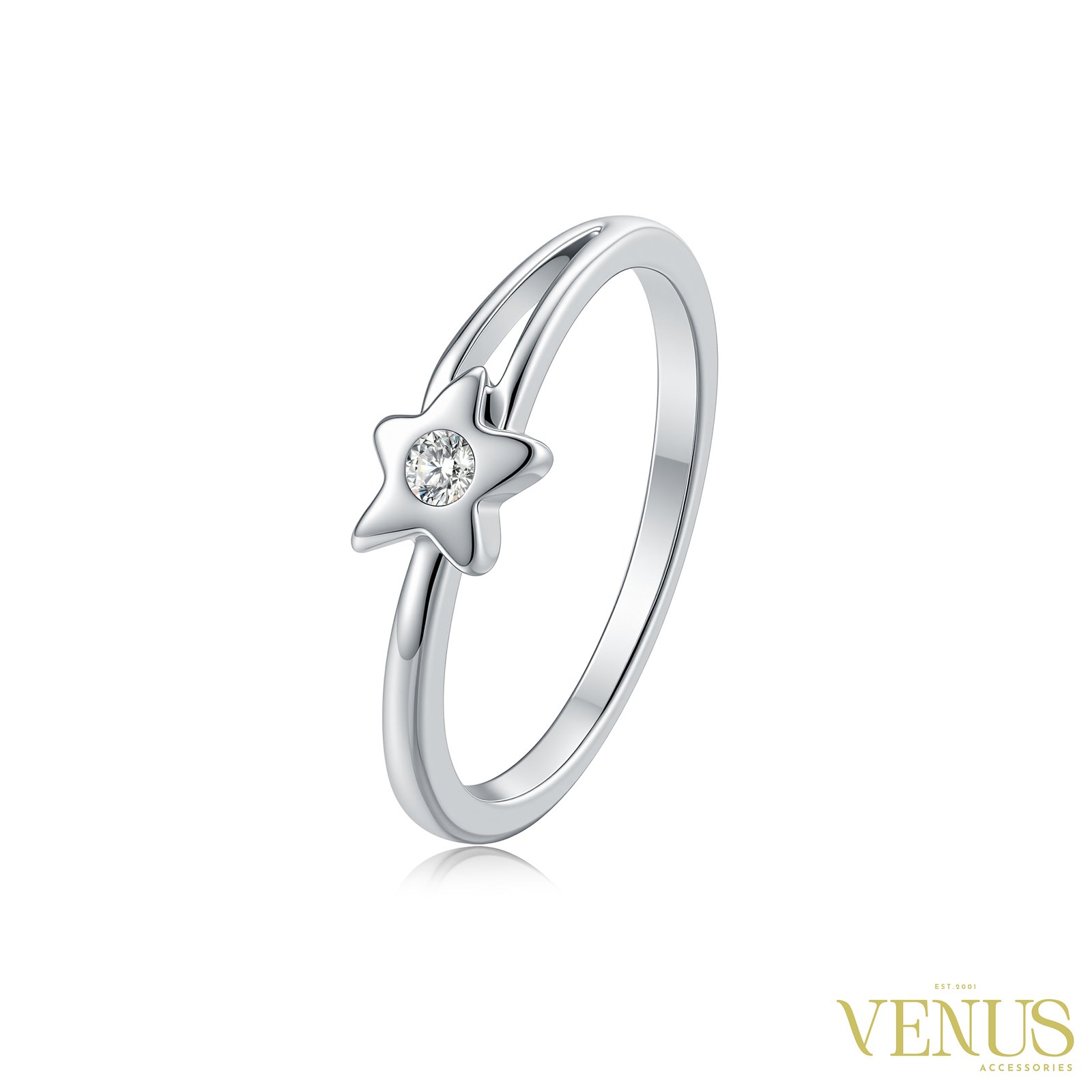Minimal Flower Crystal Ring