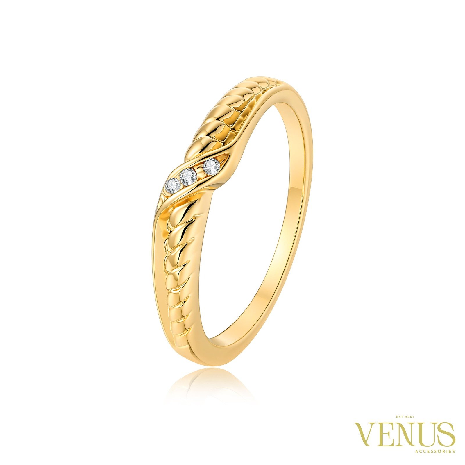 Crystal Band Ring – Gold