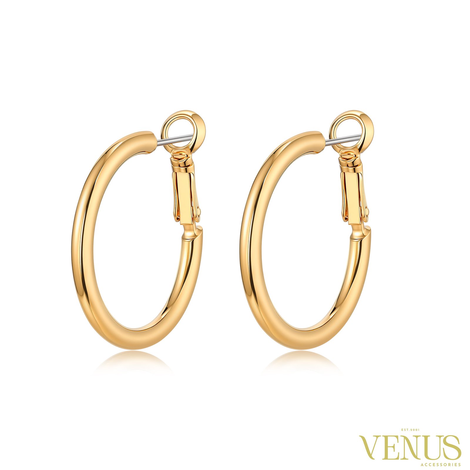 Round Hoop Earrings – Gold