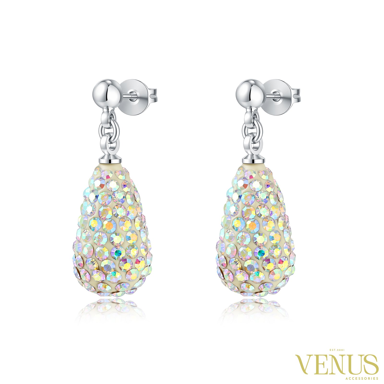 Mother of Pearl Swarovski Crystal Earrings
