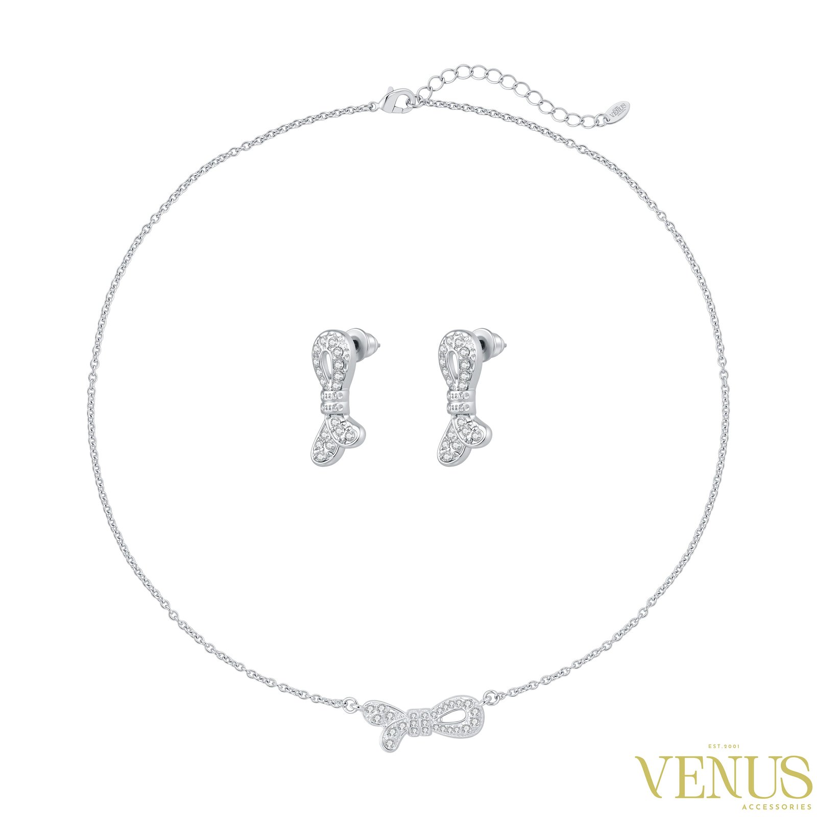Butterfly Necklace & Earring Set – Silver