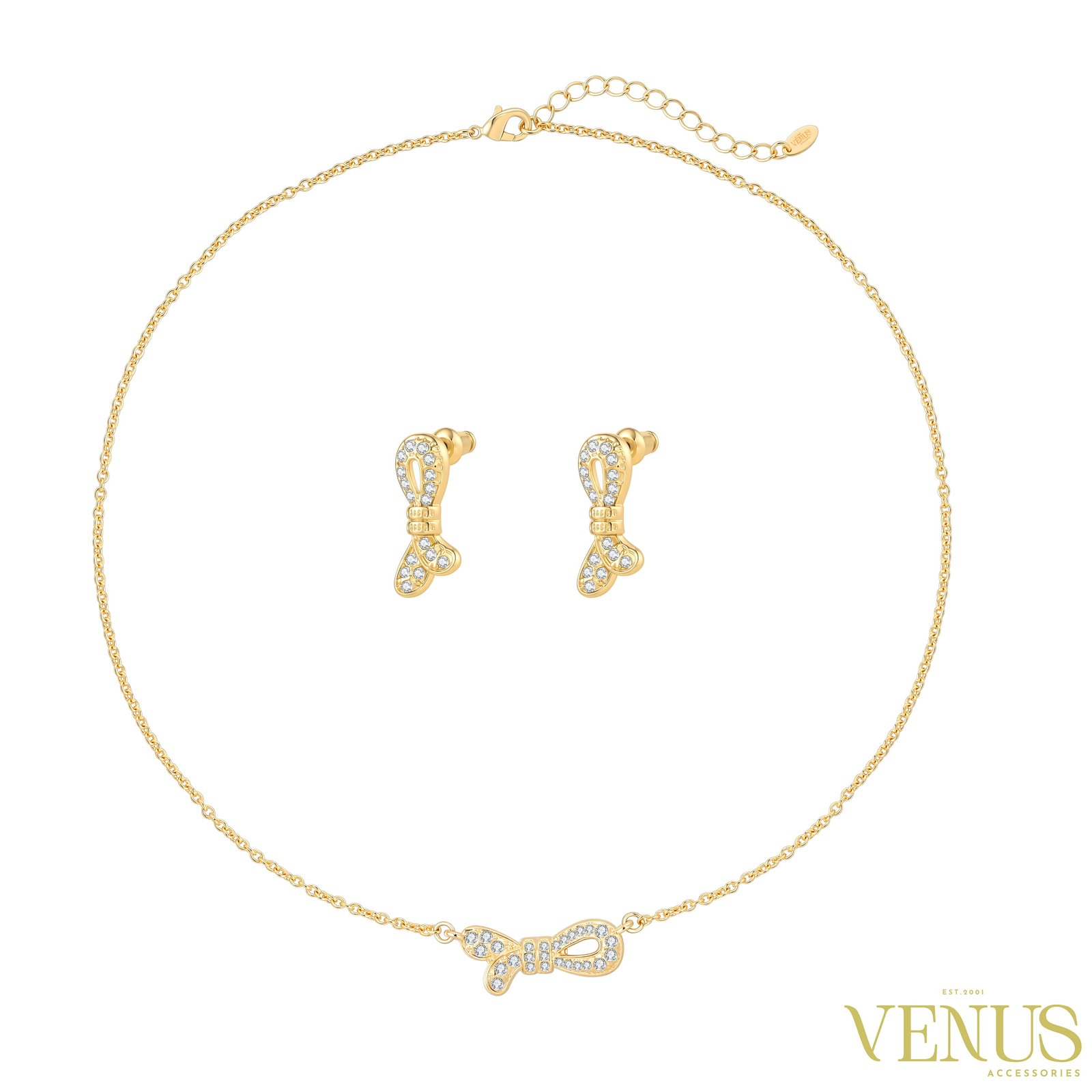 Butterfly Necklace & Earring Set – Gold