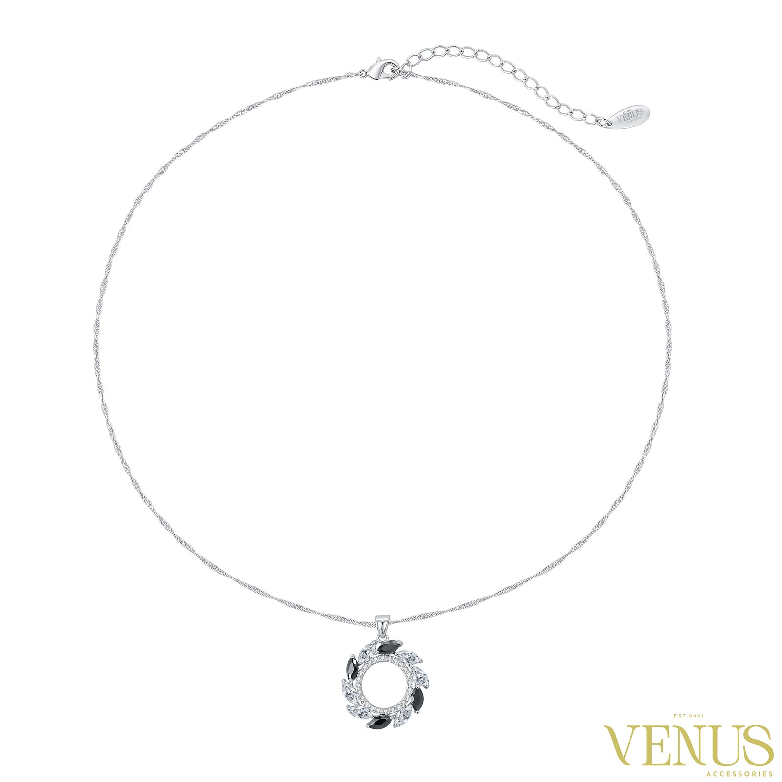Floral Swarovski Necklace & Earring Set – Silver