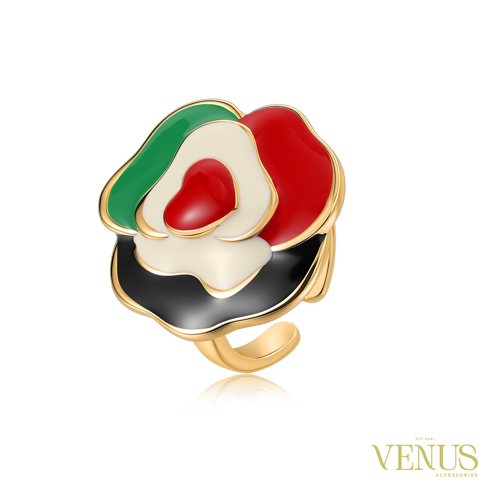 Flower Enamel Ring