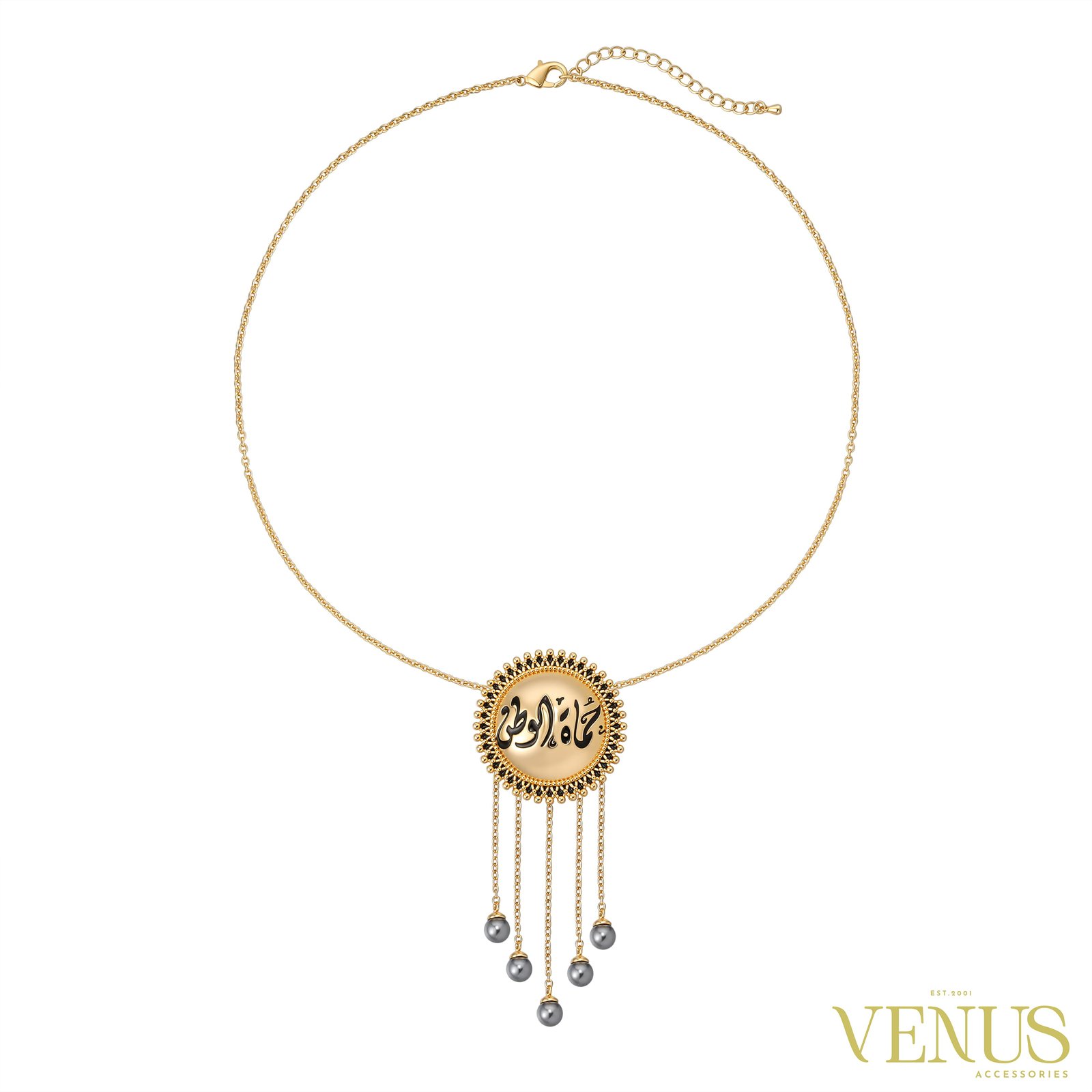 Enamel Pendant Necklace Brooch