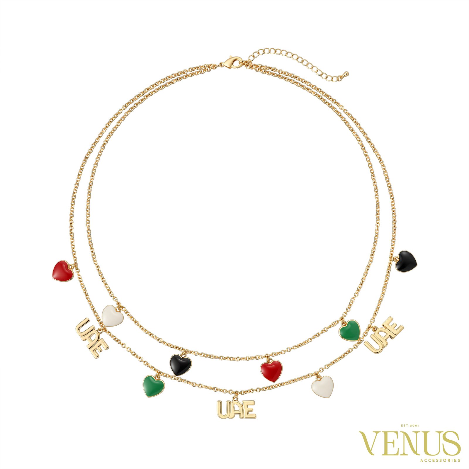 Double Chain Enamel Necklace