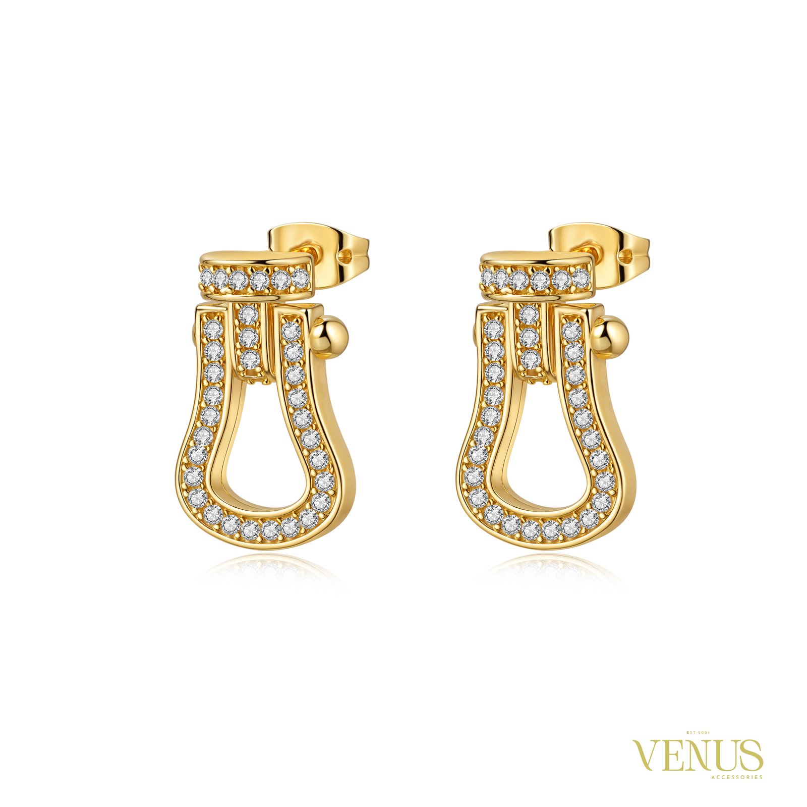 Crystal Stirrup Drop Earrings