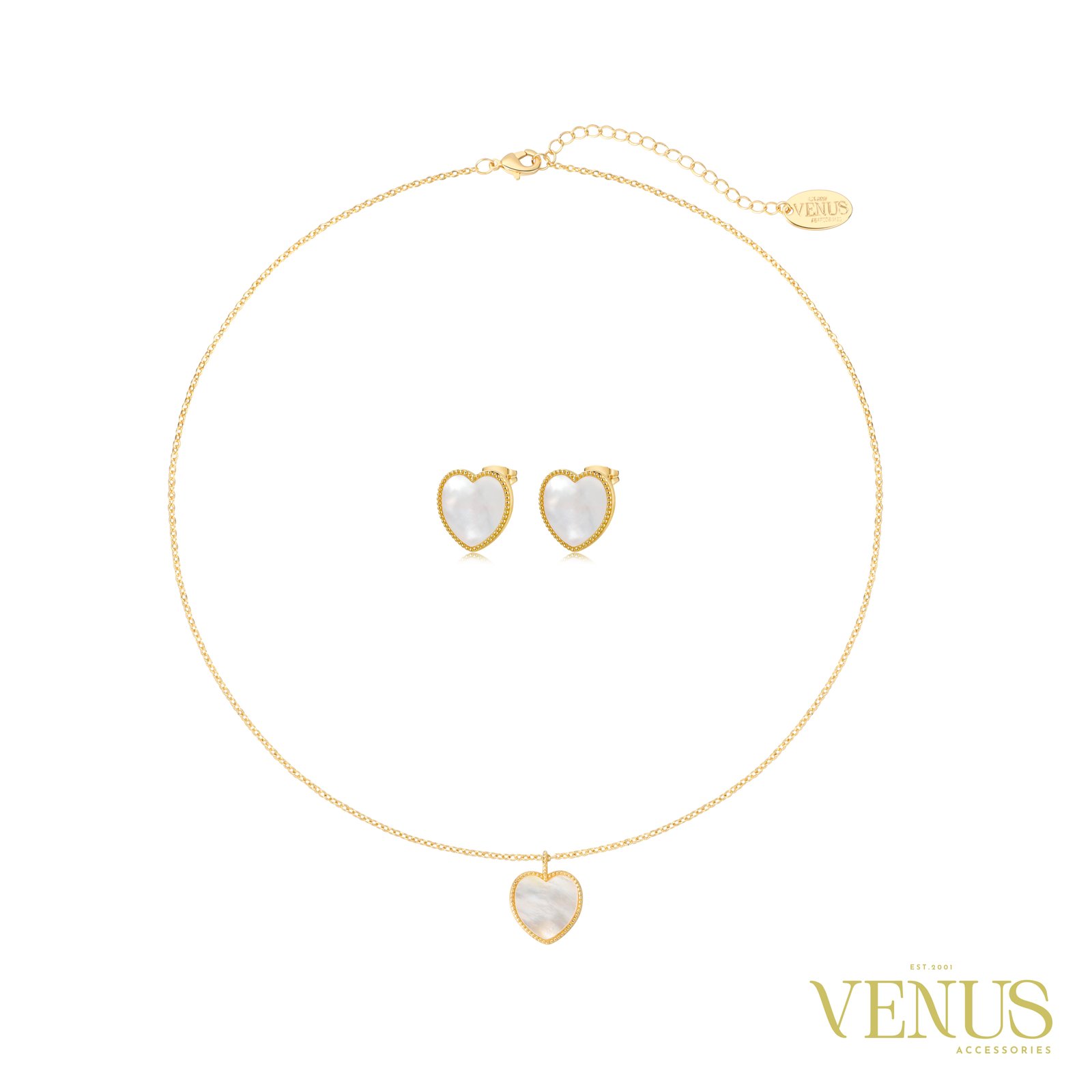 Mother of Pearl Heart Set