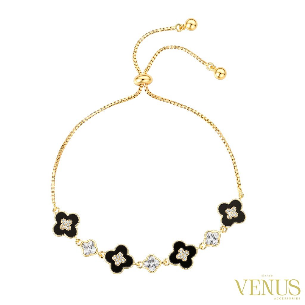 Black Clover Crystal Adjustable Bracelet
