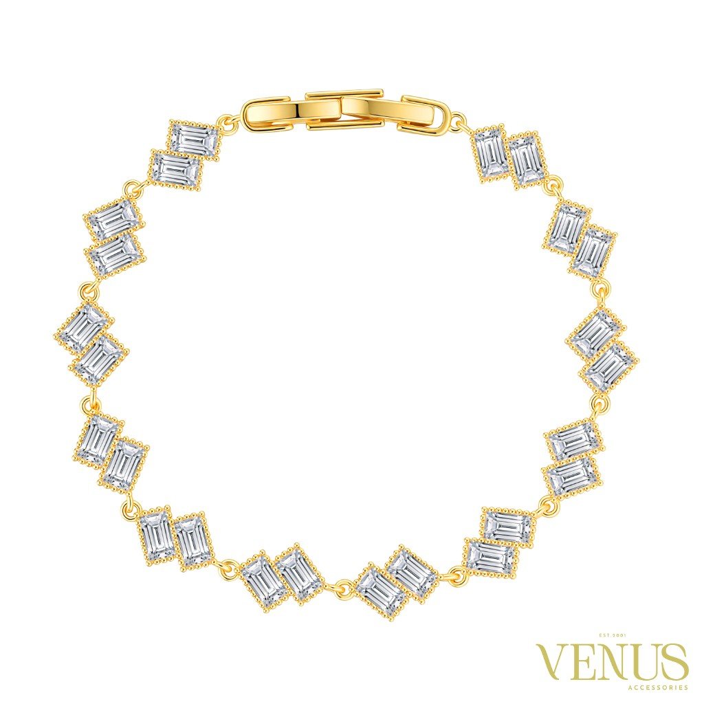 Golden Clover Crystal Link Bracelet