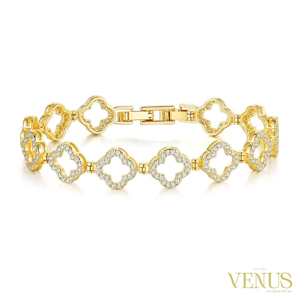 Golden Heart Crystal Charm Bracelet