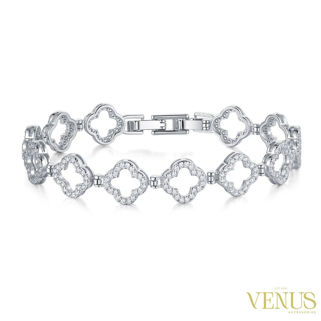 Silver Heart Crystal Charm Bracelet