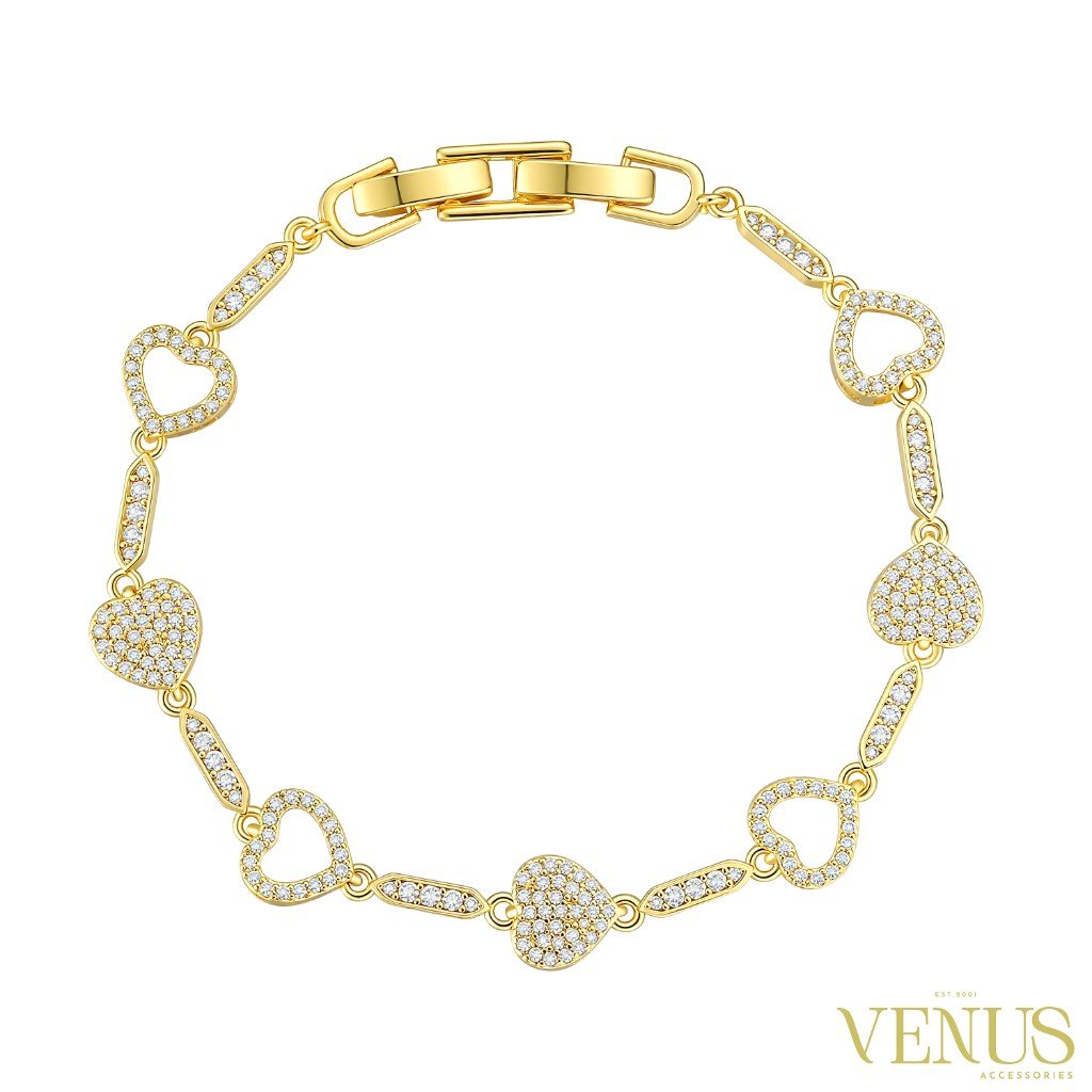 Golden Double Chain Crystal Bead Bracelet