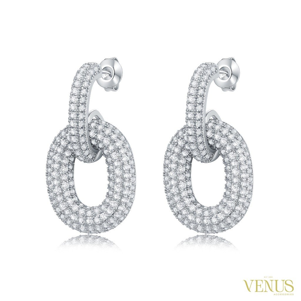 Swan Crystal Hoop Earrings