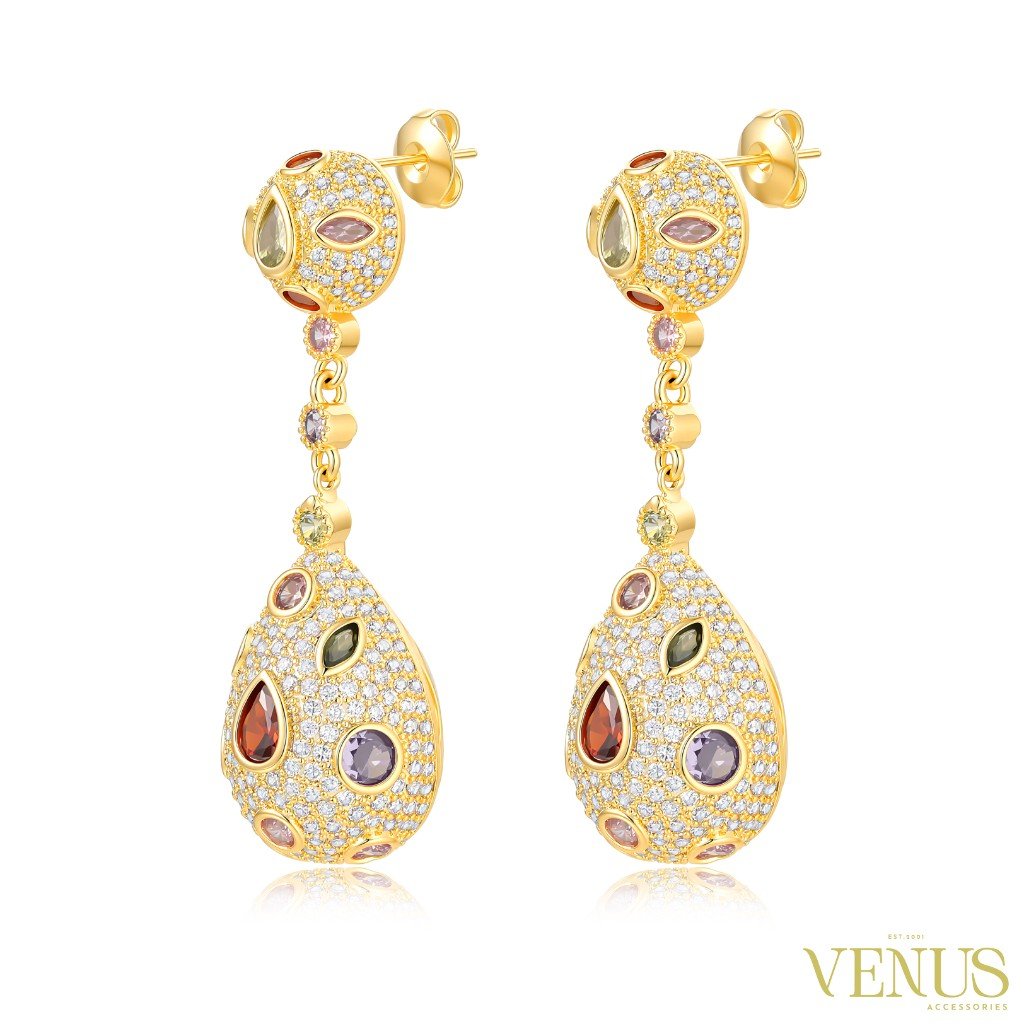 Multicolor Gemstone Drop Earrings
